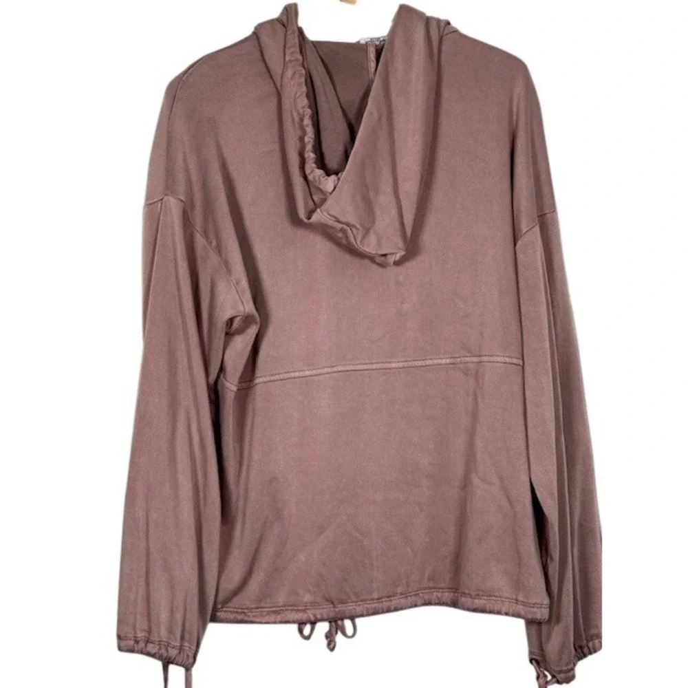 Splendid Pullover Hoodie Sweatshirt Women's Medium Dusty Mauve Quarter Zip - M - Picture 5 of 8